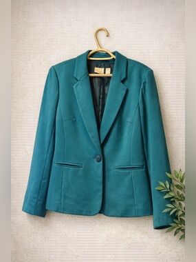 Kim Rogers Teal Blazer – Structured Career Jacket | Size M